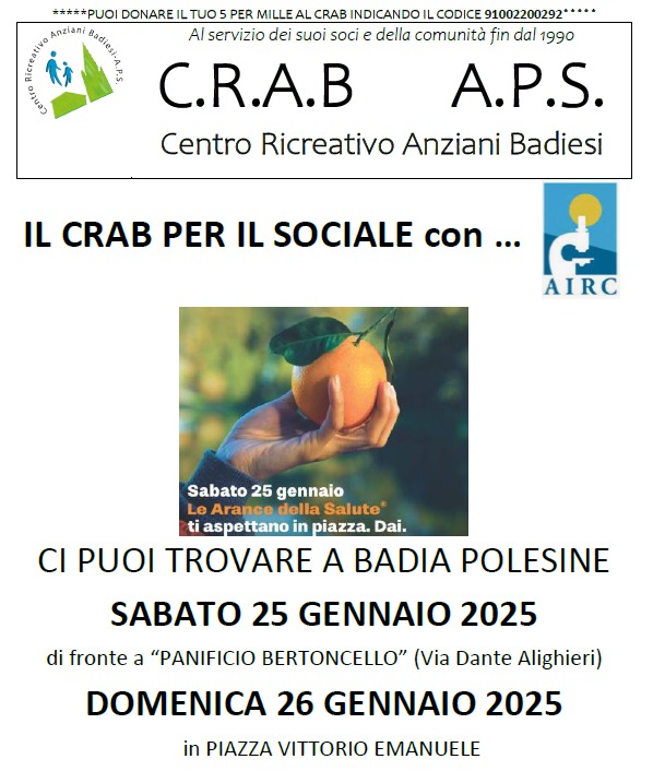 Al momento stai visualizzando IL CRAB PER IL SOCIALE